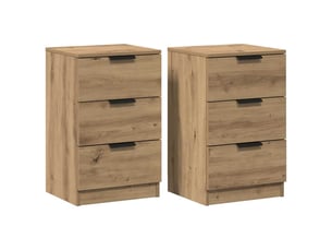 Tables de chevet 2 pièces chêne artisanal bois d'ingénierie
