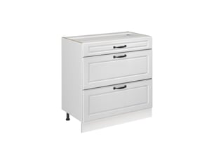 Vicco meuble cuisine, blanc campagneblanc, 80cm avec 3 tiroirs sans plan de travail