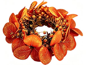 Couronne de bougie décorative feuilles d'érable – décoration automnale pour bougie pilier-style 1