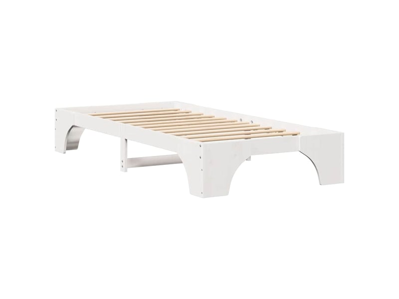 Lit simple- lit adulte -  cadre de lit blanc 80 x 200 cm pin massif  - Conforama C