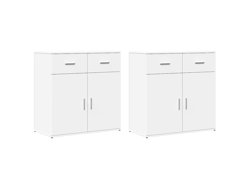  Buffets 2 pcs - bahut - meuble de rangement blanc 79x38x80 cm bois d’ingénierie  - Conforama A