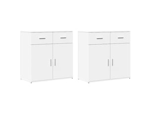 Buffets 2 pcs - bahut - meuble de rangement blanc 79x38x80 cm bois d’ingénierie