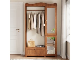 Armoire 2 porte(s) battante  1 tiroir(s) <strong>MODFU</strong> <strong></strong> coloris bois foncé largeur 115.5 cm