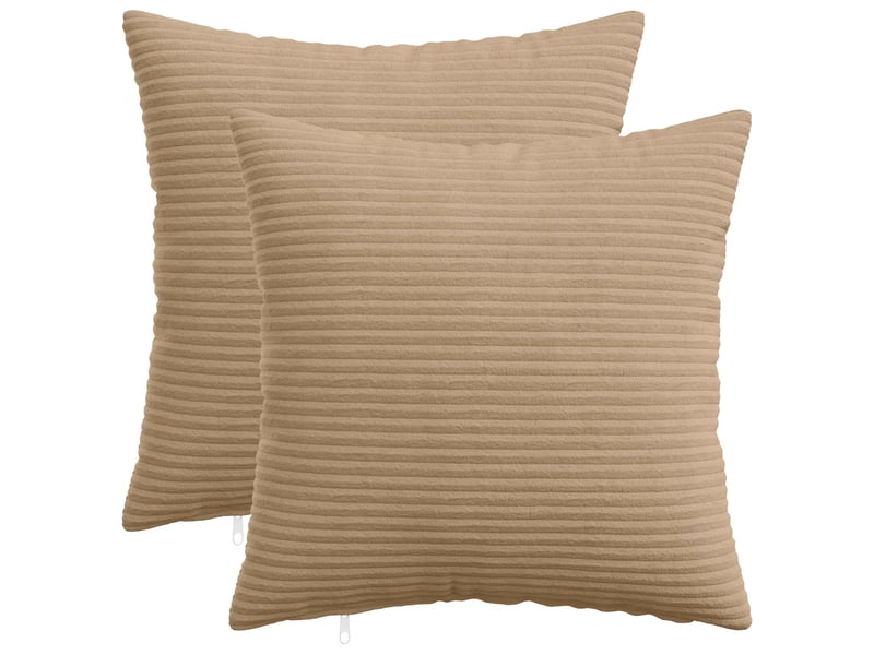  Lot de 2 housses de coussin heerlen marron 45 x 45 cm cf49456  - Conforama B