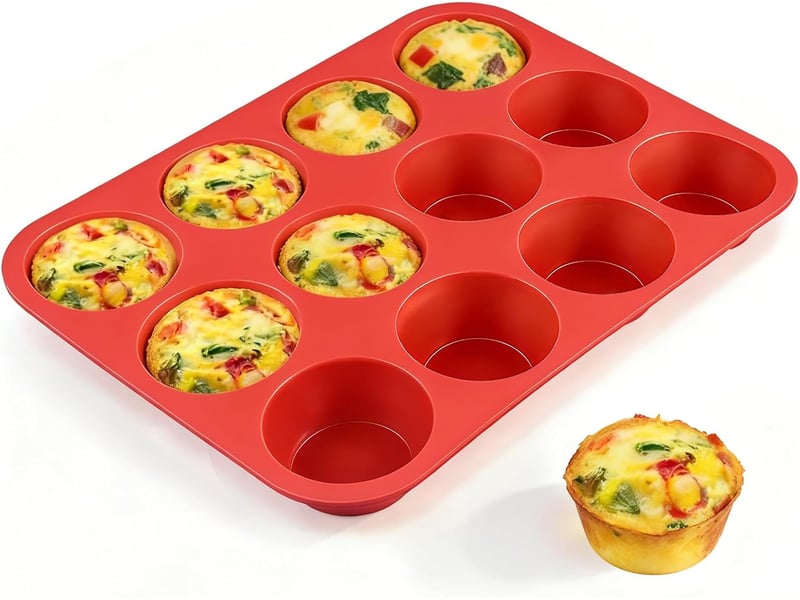 Moule à gâteau en silicone rouge (29,5 x 22 x 3 cm) — 1 pièce moule à muffins moule à pâtisserie en silicone à faire soi-même LHY01340 - Conforama A