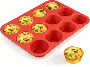 Moule à gâteau en silicone rouge (29,5 x 22 x 3 cm) — 1 pièce moule à muffins moule à pâtisserie en silicone à faire soi-même