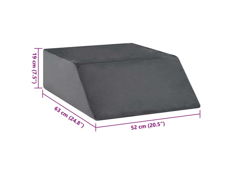  Coussin pour les jambes, oreiller 63 x 52 x 19 cm ferme mousse pu gris cf56581  - Conforama E