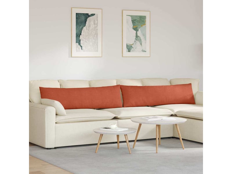  Lot de 2 coussins de canapé, coussins décoratifs rouge orange 145 x 40 cm cf59157  - Conforama B