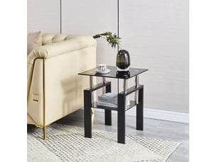 Table basse carré(e) coloris noir HOMVRA - 45 cmx45 cm