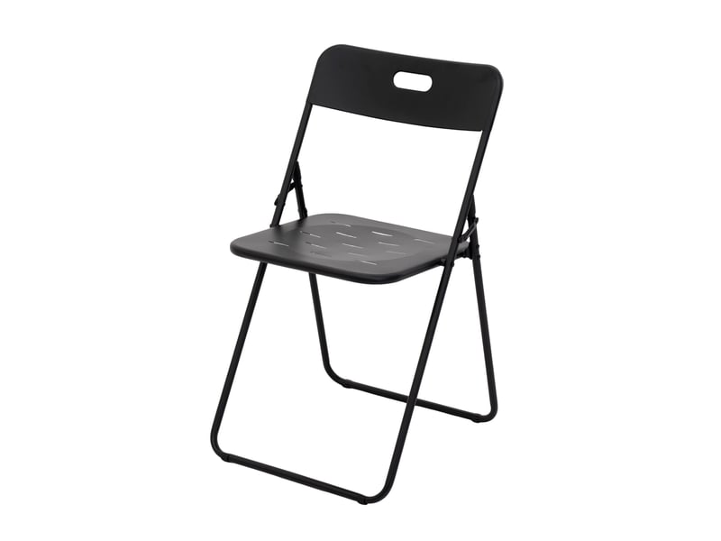 Ensemble bistrot extérieur pliable 3 pièces, 2 chaises et 1 table, noir - Conforama E