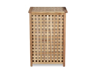 Panier à linge design moderne salle de bain 50 x 40 x 30 cm en bois de noyer 13_0003284