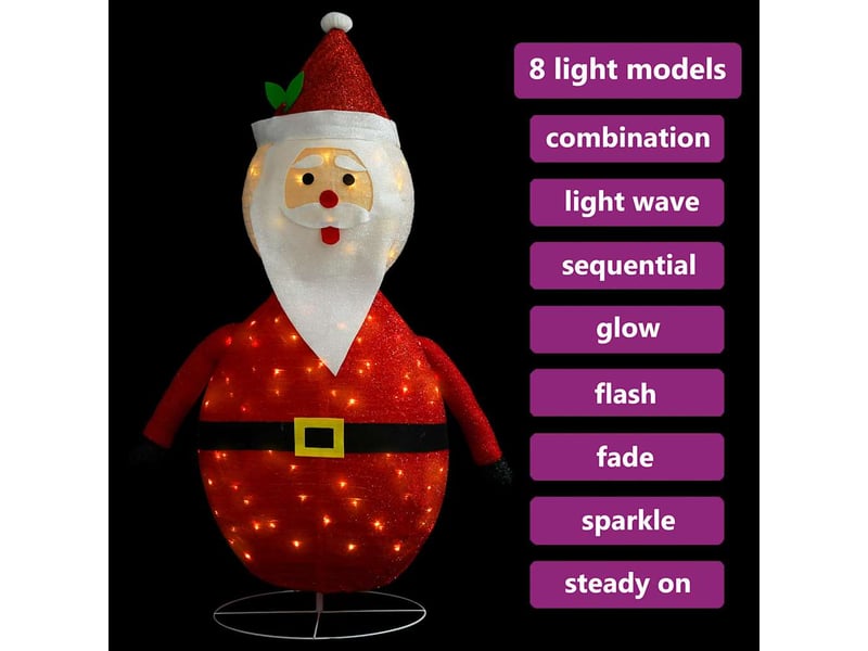  Décoration de noël figurine père noël led tissu de luxe 60 cm  - Conforama D