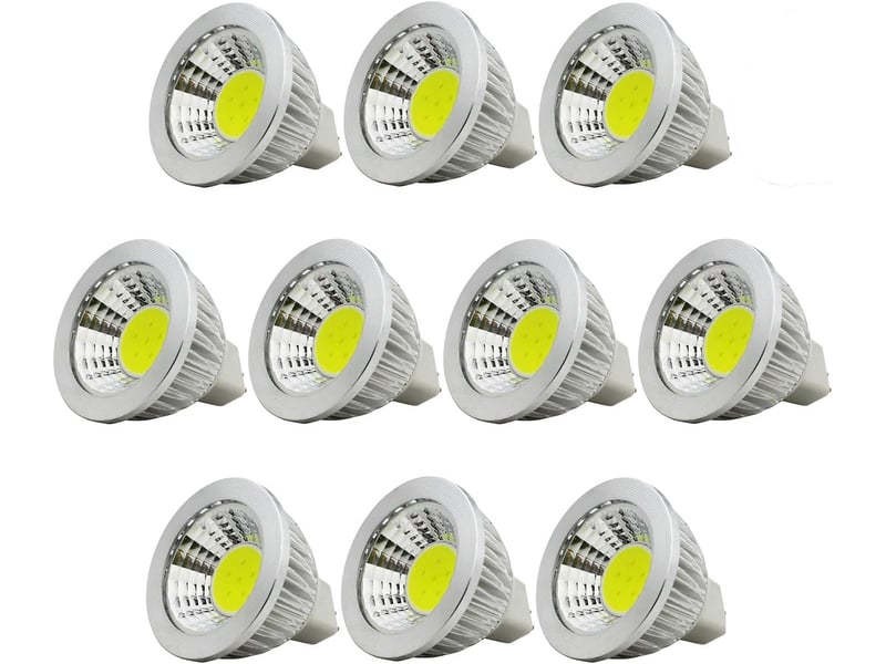  10 ampoules gu5.3 cob 3w 6000k 12v 210lm  - Conforama A