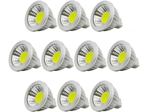 10 ampoules gu5.3 cob 3w 6000k 12v 210lm