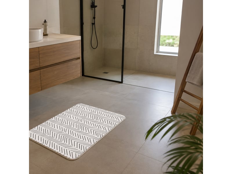  Tapis de bain antidérapant imprimé chevron  - Conforama B