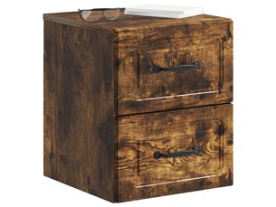 Table de chevet - cabinet de chevet - table de nuit mural chêne fumé 34,5 x 33 x 40 cm