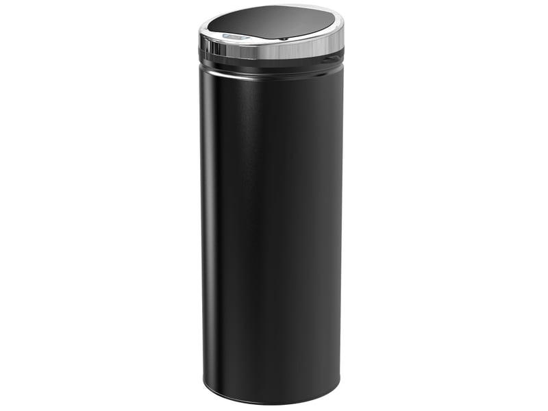  Poubelle automatique avec capteur de mouvement, acier inoxydable, 30,5 cm x 30,5 cm x 81,5 cm, noir  - Conforama A