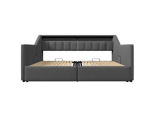 Lit banquette 90x200 cm <strong>ZOVIRA</strong> <strong></strong> coloris gris