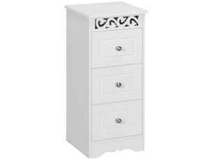 Meuble bas multifonction avec tiroirs, en mdf de classe e1, 29,8 x 29,8 x 68,5 cm, blanc