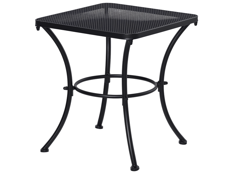 Table appoint jardin 45x45x50 cm, rectangulaire, intempéries, maille, balcon, métal, camping, salonbureau, noire.  - Conforama A