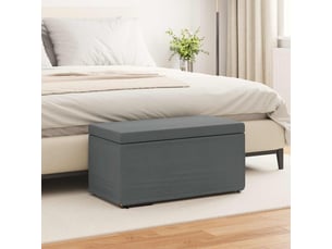 Tabouret bas, ottoman gris foncé 81x41x40 cm tissu et bois stratifié