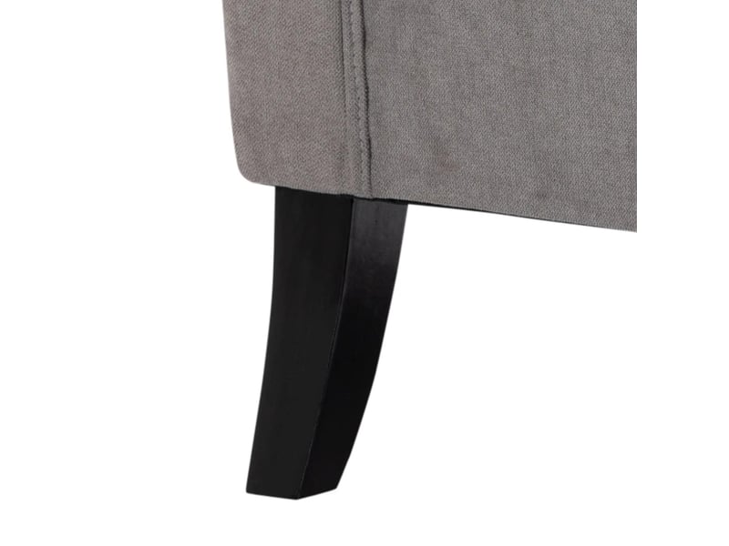  Fauteuil à oreilles 74x86x102 cm avec boutons décoratifs pieds en bois gris  - Conforama D