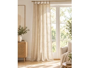 Rideau ajustable + 8 anneaux pince 140 x 270 cm 100% lin lavé evy sable