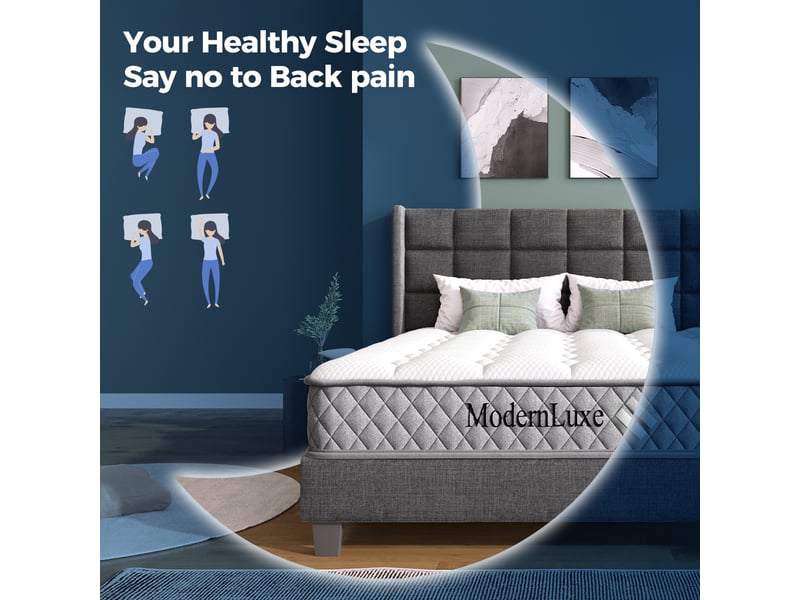 Matelas à ressorts ensachés 160x200 cm épaisseur 20cm, 7 zones confort, mousse froide, fermeté H3 mi-ferme, OEKO-TEX, 4 poignées, emballage sous vide - Conforama E