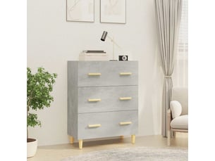 Buffet - bahut - meuble de rangement gris béton 70x34x90 cm bois d'ingénierie
