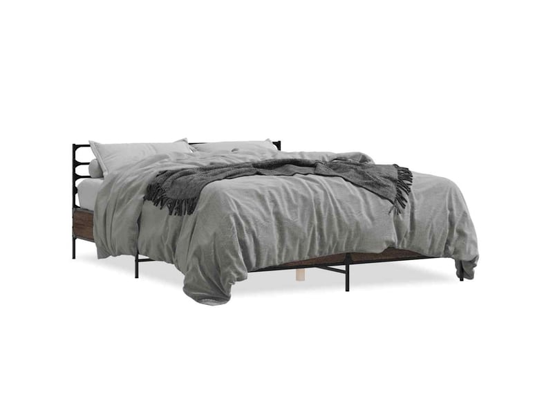  Lit double- lit adulte -  cadre de lit sans matelas chêne marron 150x200 cm  - Conforama A