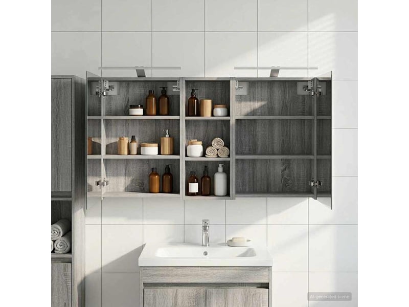  Ensemble de meubles de salle de bain 3 pcs 130x14.5x70 cm shl6616  - Conforama D