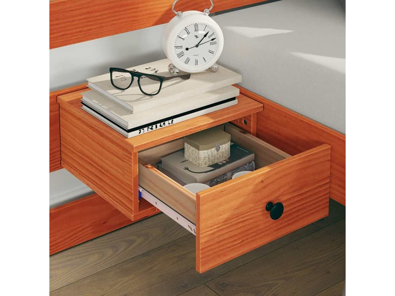  Lit double- lit adulte -  cadre de lit avec tête de lit marron 180 x 200 cm pin massif  - Conforama B