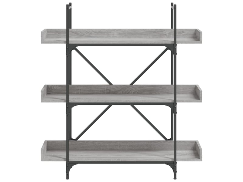  Bibliothèque à 3 niveaux, armoire à livres sonoma gris 100x33x108,5 cm  - Conforama D