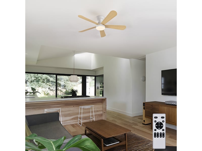  Ventilateur de plafond moderne ø106 cm avec éclairage led cct, moteur dc silencieux, 6 vitesses, pales abs  - Conforama D