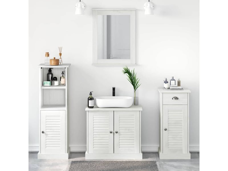  Ensemble de mobilier de salle de bain 4 pièces blanc antique cf64535  - Conforama B