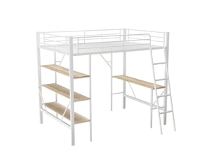 Lit mezzanine 90x200 cm <strong>ZOVIRA</strong>  <strong></strong> coloris blanc