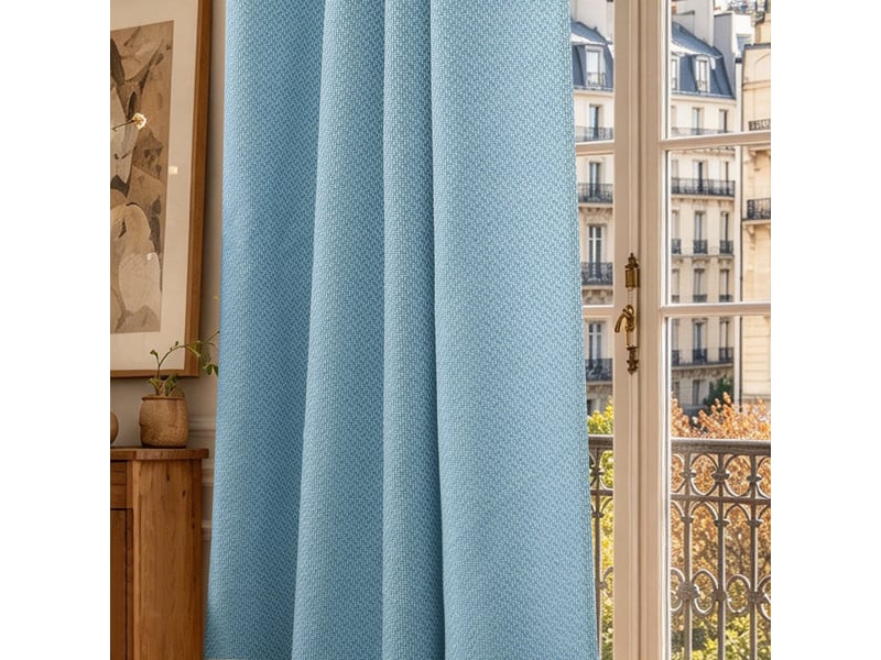 Lot de 2 rideaux à œillets 140 x 240 cm victoria fils teints jacquard - Conforama E