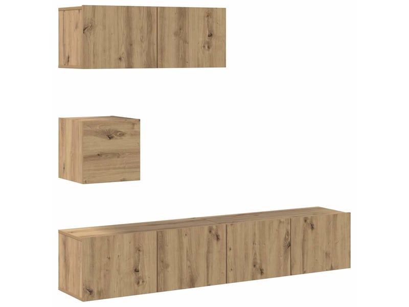  Ensemble de meuble tv - banc tv - meuble de rangement mural 4 pcs chêne artisanal  - Conforama A