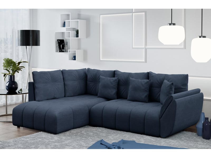 Canapé avec fonction lit canapé d'angle bleu corleone 268cm Corleone - Conforama B