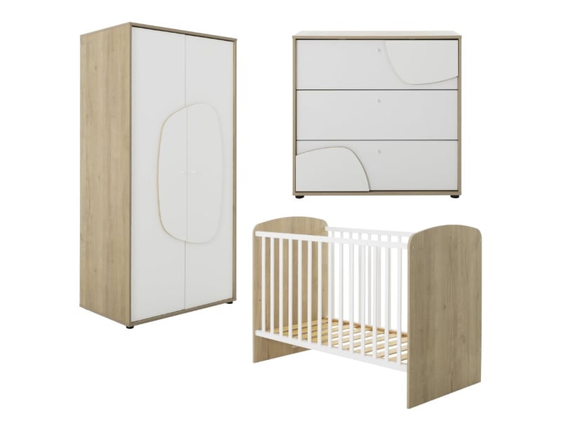 Ensemble trio lit 60x120 commode et armoire 1P4L911 - Conforama A