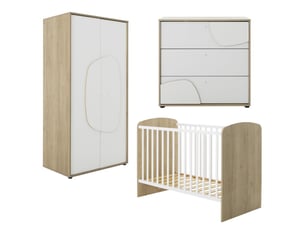Ensemble trio lit 60x120 commode et armoire