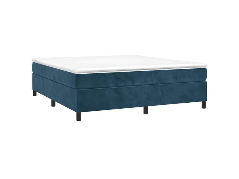  Lit double- lit adulte -  cadre de lit à lattes bleu foncé 200x200 cm velours  - Conforama B
