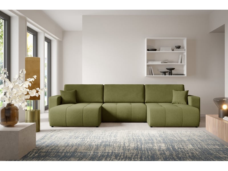  Canapé d'angle convertible molinio u vert  - Conforama B
