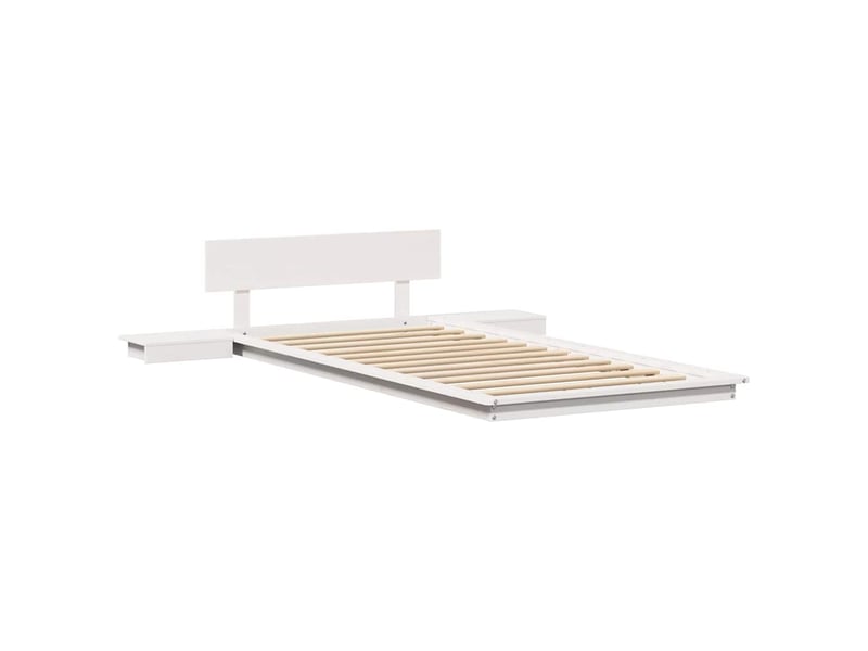 Lit simple- lit adulte - cadre de lit avec tête de lit blanc 100 x 200 cm bois - Conforama C