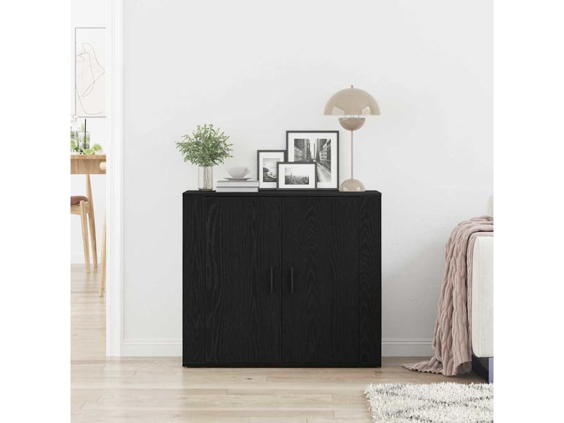  Buffet - bahut - meuble de rangement chêne noir 80 x 33 x 70 cm bois d'ingénierie  - Conforama D