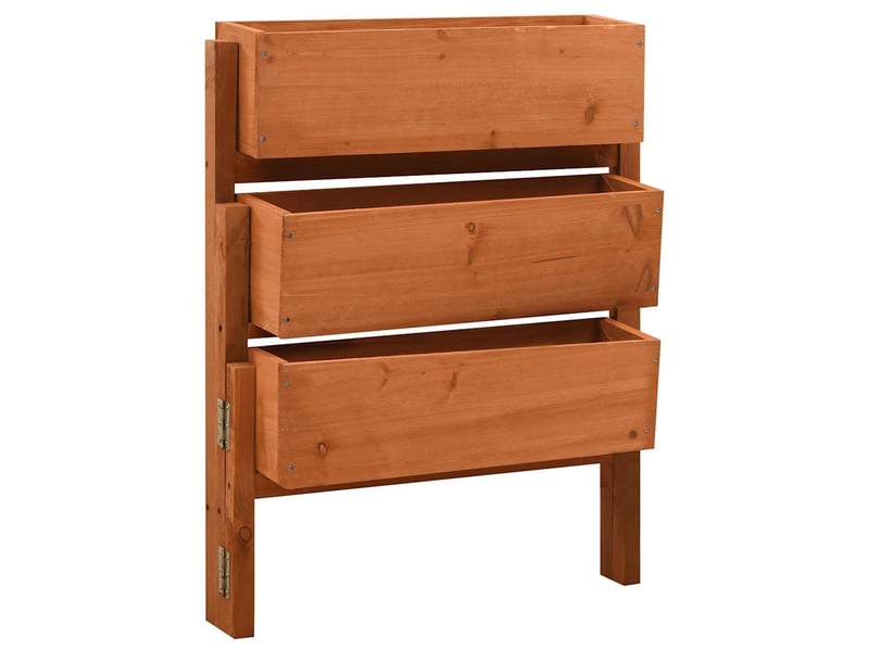  Jardinière - bac à fleurs pliable de jardin orange 60x14x75 cm bois de sapin  - Conforama B