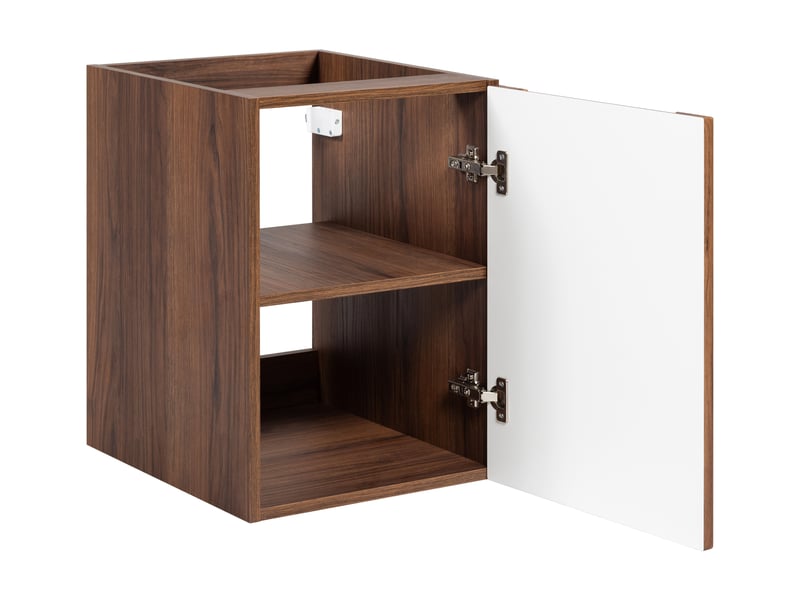 Ensemble salle de bain avec étagère et plan novo l.120 cm effet noyer warmia - Conforama E