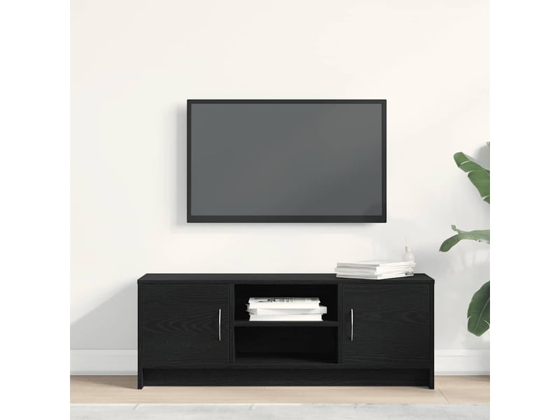  Meuble tv - banc tv - meuble de rangement en chêne noir 102 x 30 x 37,5 cm bois d'ingénierie  - Conforama C