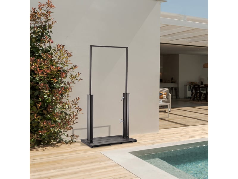  Home deluxe douche solaire avec socle paros - 110 x 76 x 219 cm - 40 l | douche de jardin, douche de piscine, douche d'extérieur  - Conforama B