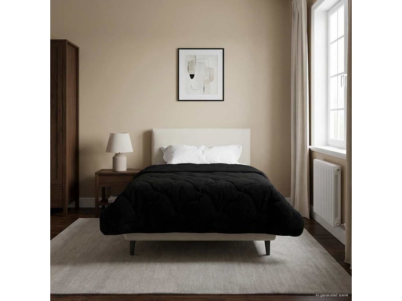  Couette - duvet d'été 155 x 200 cm été noir respirant  - Conforama D